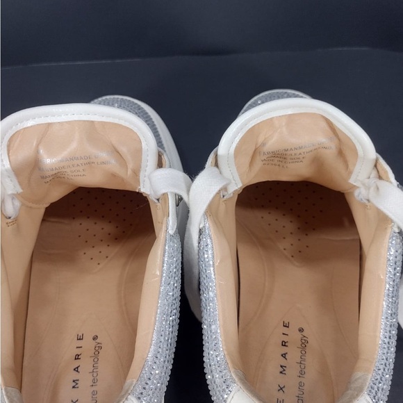 Alex Marie Silver and White High-Top Sneakers size 5 pre owned Exellent cond - Picture 9 of 10